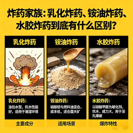 温宿炸药家族：乳化炸药、铵油炸药、水胶炸药到底有什么区别？